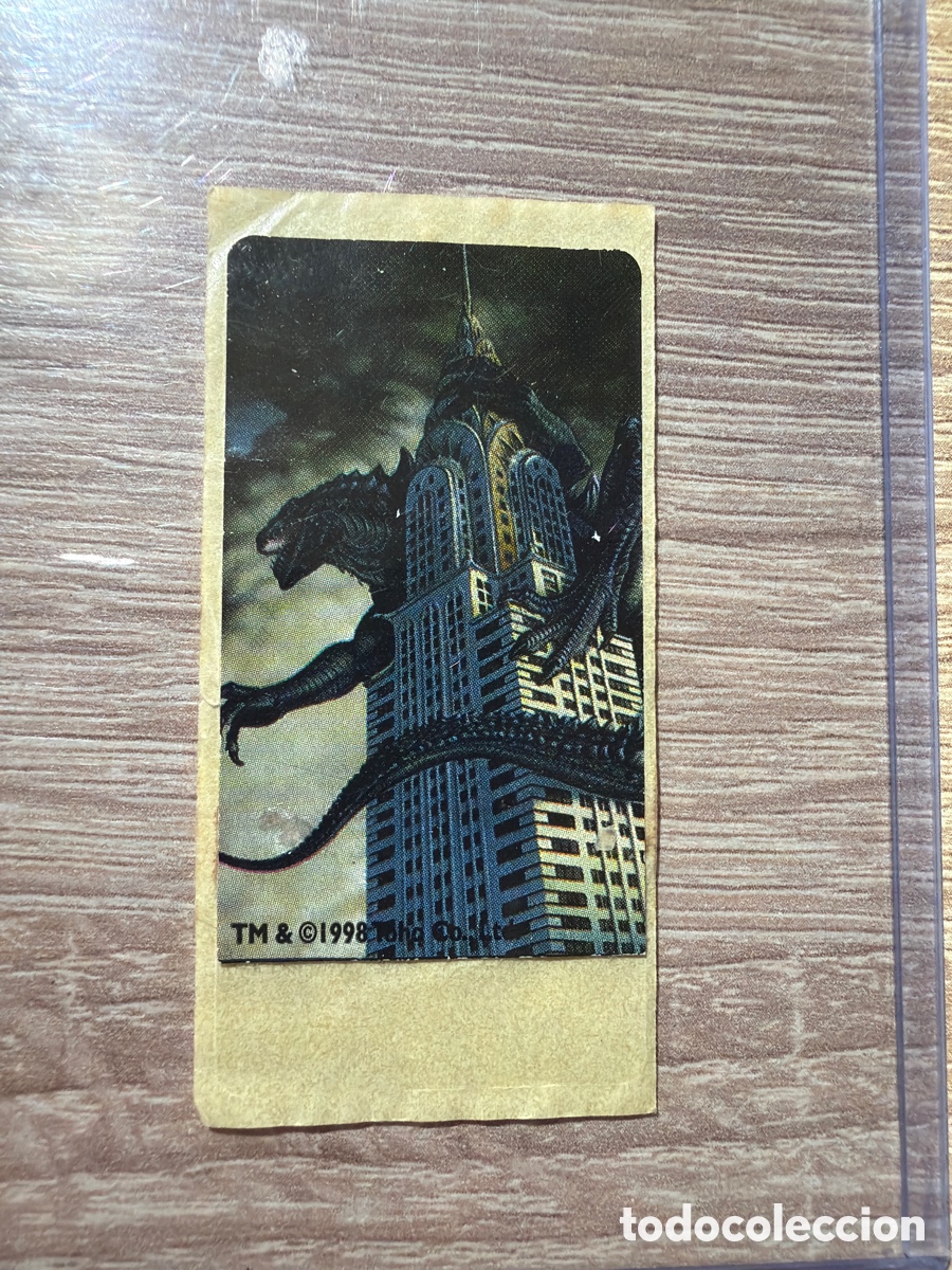 Coleccionismo Cromos antiguos: Pegatina chicle godzilla