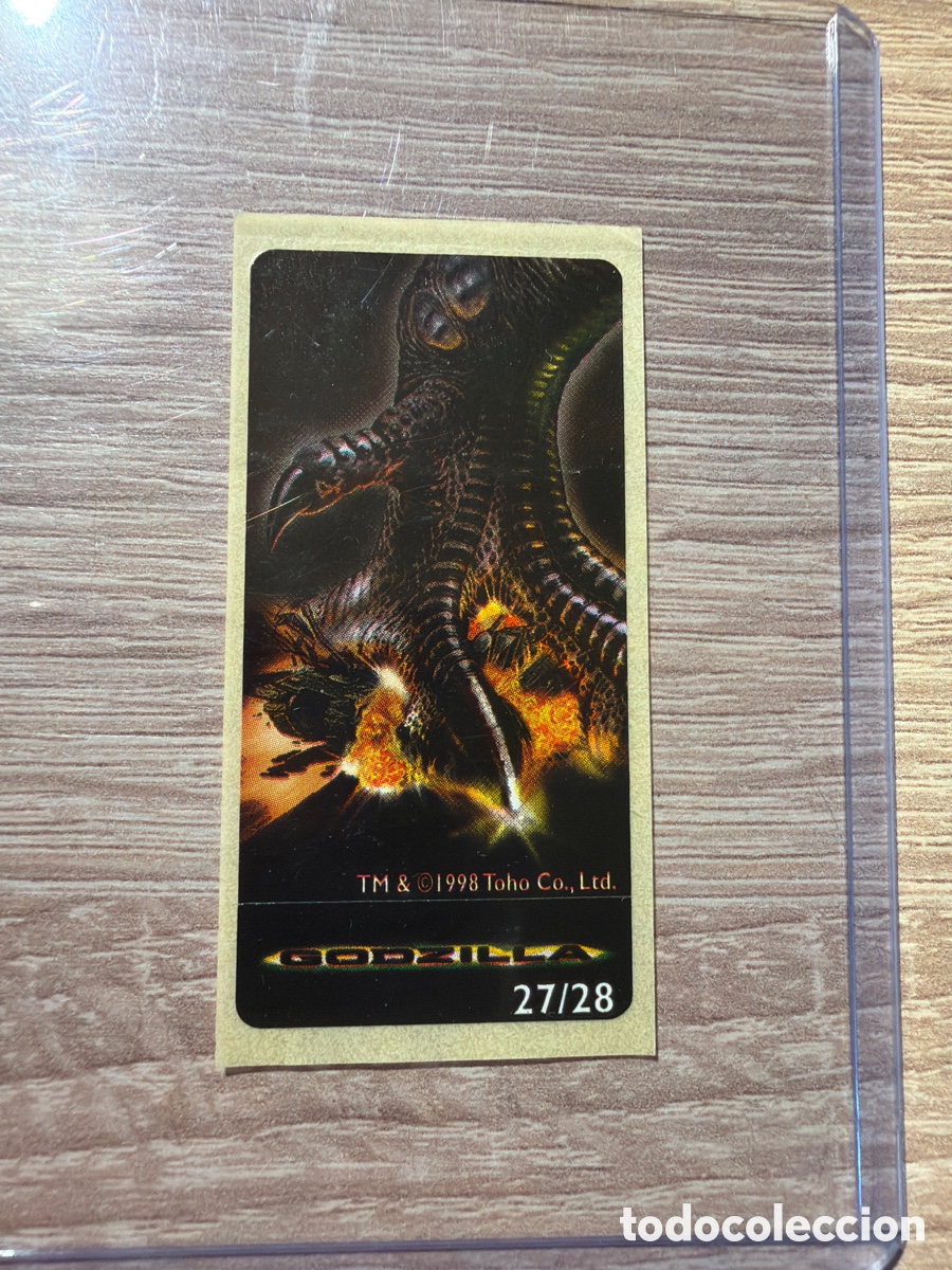 Coleccionismo Cromos antiguos: Pegatina chicle godzilla