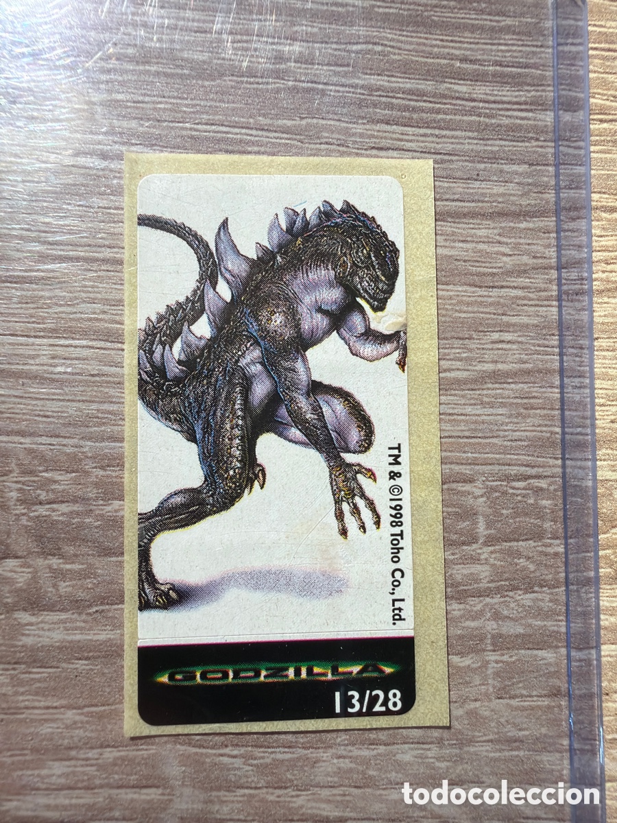 Coleccionismo Cromos antiguos: Pegatina chicle godzilla