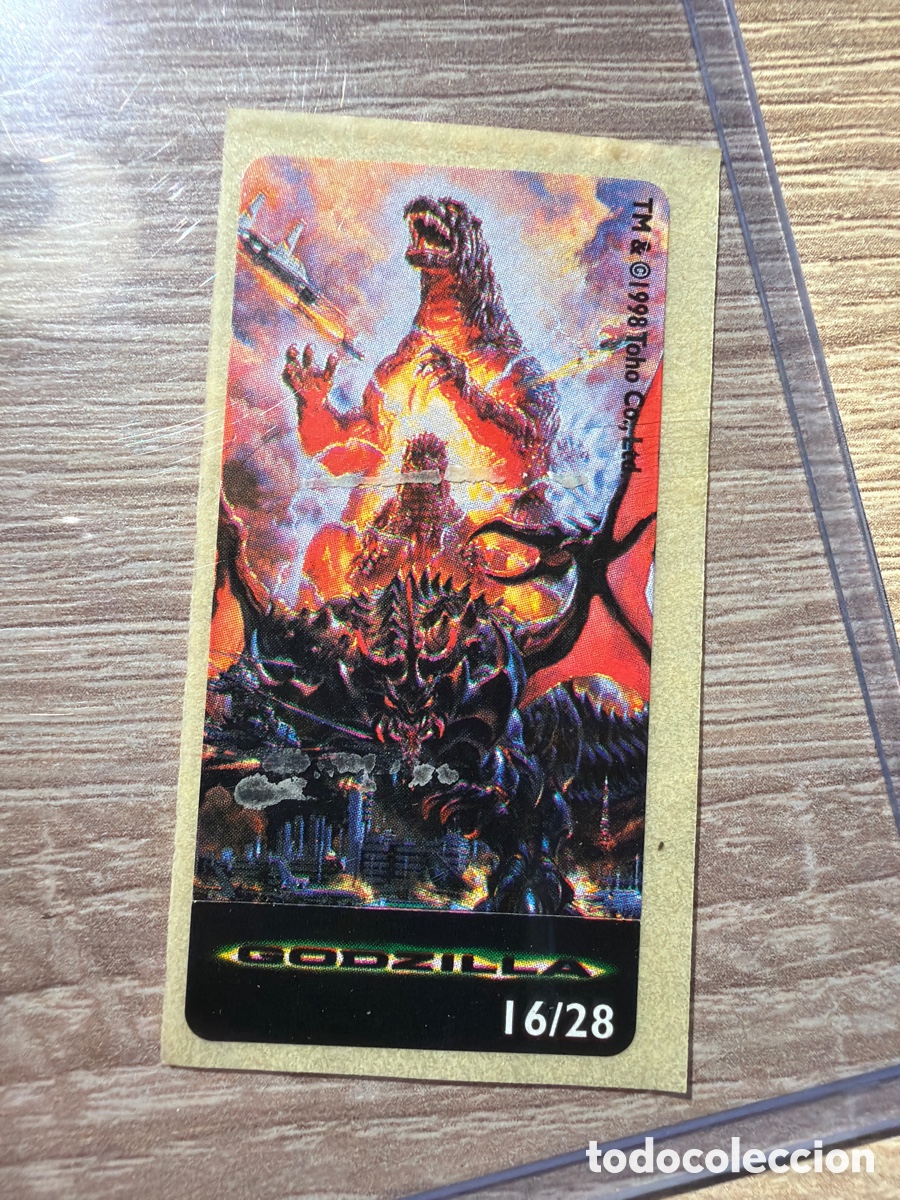 Coleccionismo Cromos antiguos: Pegatina chicle godzilla