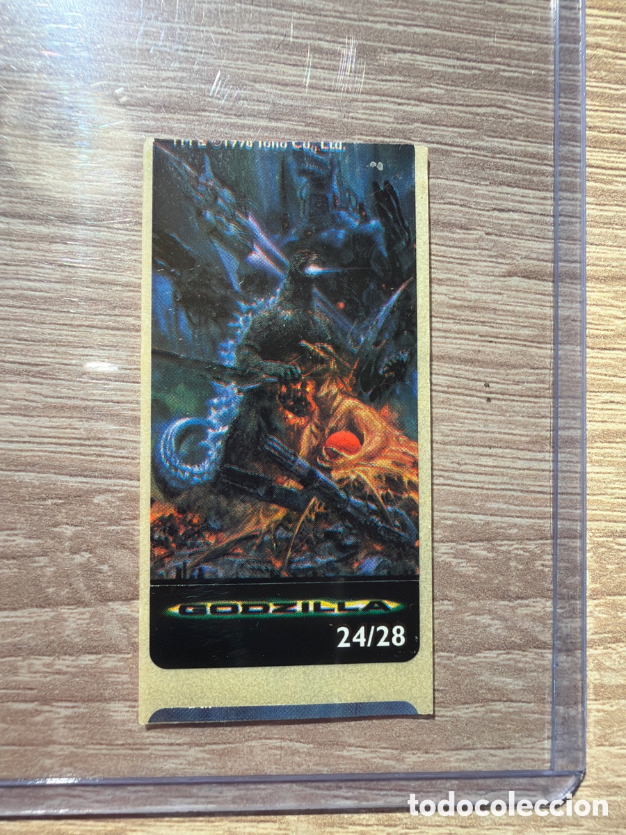 Coleccionismo Cromos antiguos: Pegatina chicle godzilla