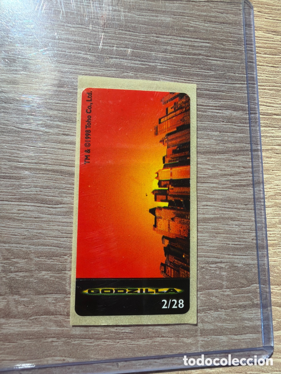 Coleccionismo Cromos antiguos: Pegatina chicle godzilla