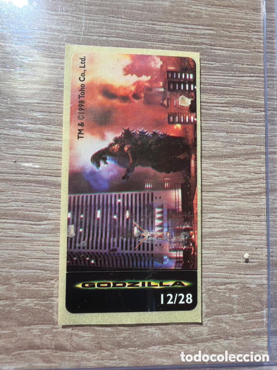 Coleccionismo Cromos antiguos: Pegatina chicle godzilla