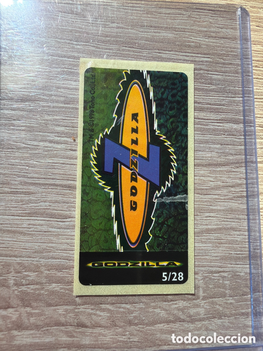Coleccionismo Cromos antiguos: Pegatina chicle godzilla