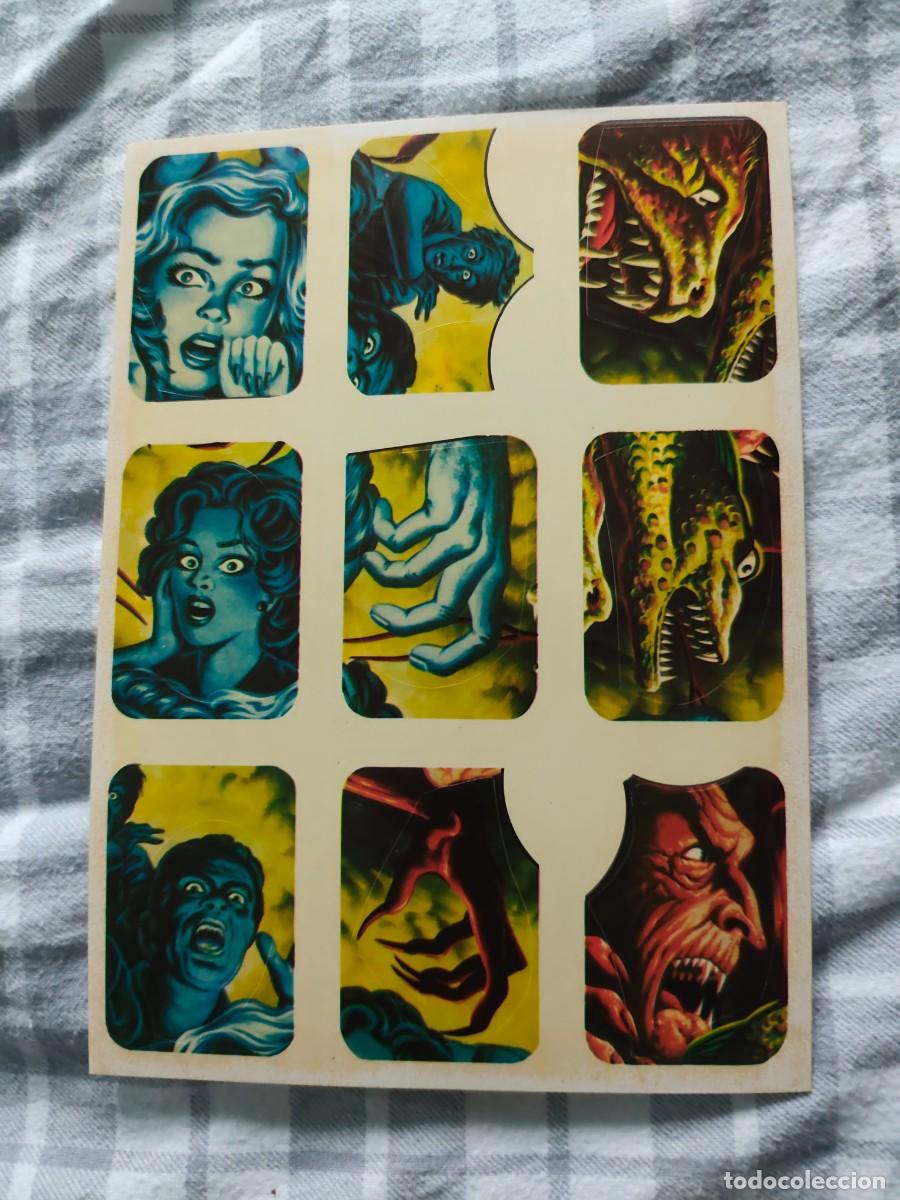 Coleccionismo Cromos antiguos: LAMINA DE 9 CROMOS ADHESIVOS troquelados CINE TERROR TERRABUSI - NUMEROS EN DESCRIPCION