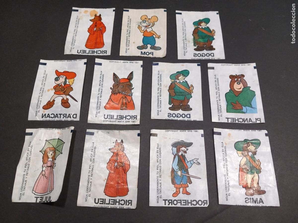 Coleccionismo Cromos antiguos: DARTACAN TATUAJE CHICLE 11 CROMOS A&Ntilde;OS 80 (G)