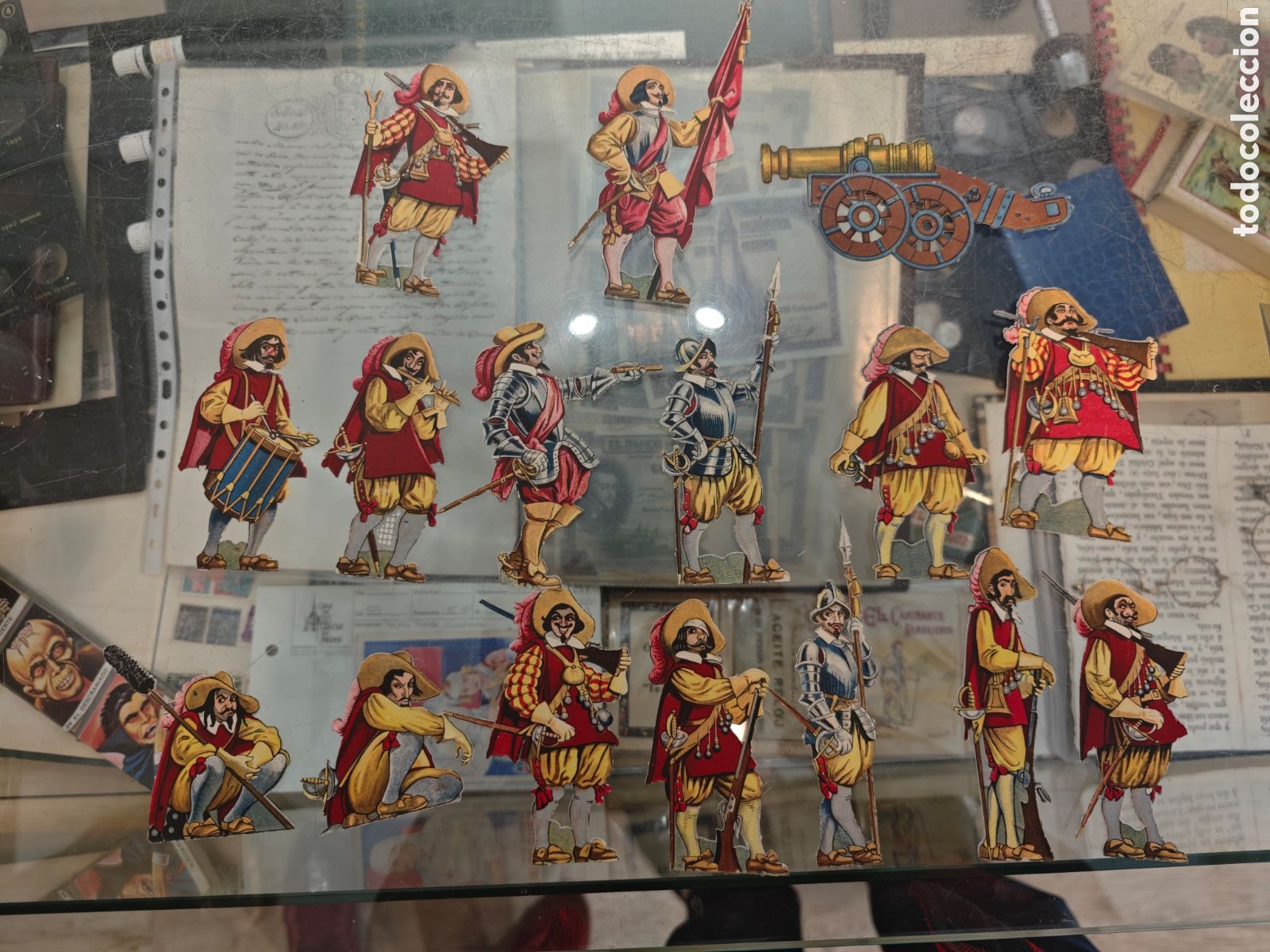 Coleccionismo Cromos antiguos: ​Lote de 16 Soldaditos Recortables de Papel - Tercios Espa&ntilde;oles - Siglo de Oro - Incluye Ca&ntilde;&oacute;n