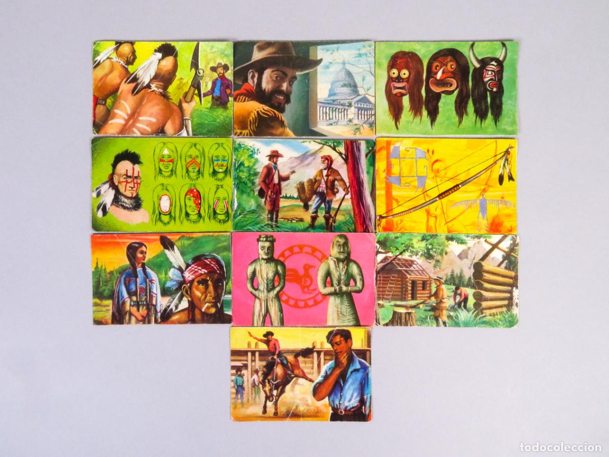 Coleccionismo Cromos antiguos: 10 cromos El Viejo Oeste &aacute;lbum Ed Ruiz Romero 1969 ver n&uacute;meros descripci&oacute;n