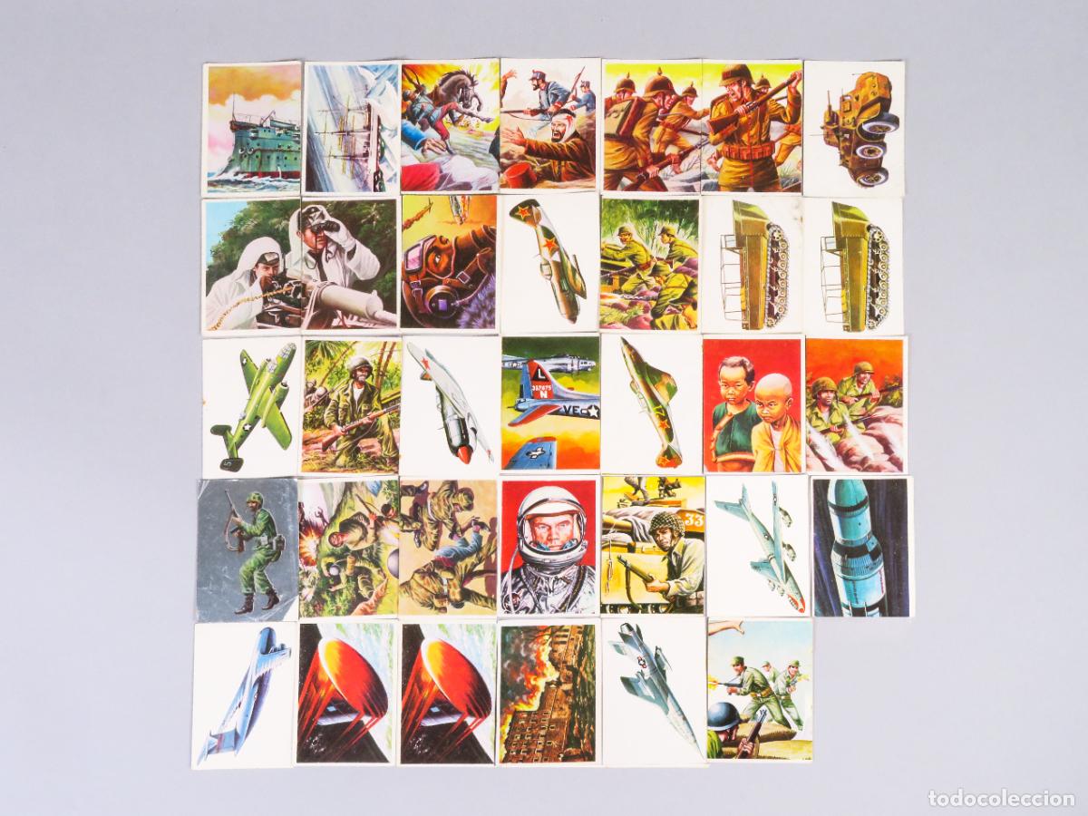 Coleccionismo Cromos antiguos: 34 cromos Hechos y soldados siglo XX Ed Maga 1977 ver n&uacute;meros descripci&oacute;n