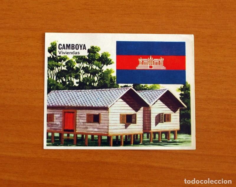 Coleccionismo Cromos antiguos: Asia y sus Habitantes - N&ordm; 18 Camboya Viviendas - Editorial Maga A&ntilde;o 1972 - Cromo Nunca Pegado