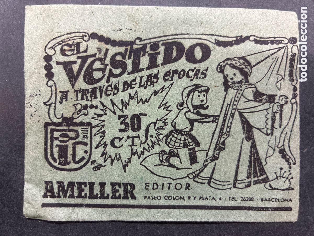 Coleccionismo Cromos antiguos: SOBRE CROMOS SIN ABRIR ALBUM EL VESTIDO A TRAVES DE LAS EPOCAS EDITORIAL AMELLER