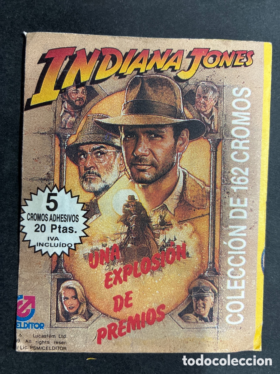 Coleccionismo Cromos antiguos: SOBRE CROMOS SIN ABRIR ALBUM PELICULA INDIANA JONES