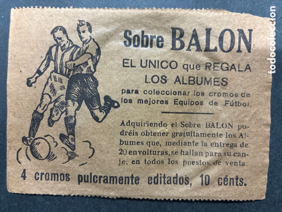 Coleccionismo Cromos antiguos: SOBRE CROMOS SIN ABRIR ALBUM FUTBOL SOBRE BALON