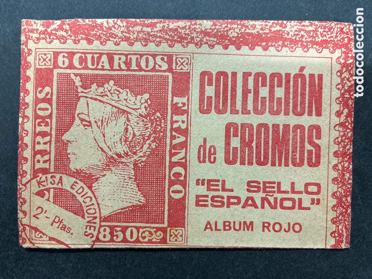 Coleccionismo Cromos antiguos: SOBRE CROMOS SIN ABRIR ALBUM EL SELLO ESPA&Ntilde;OL ALBUM ROJO EDITORIAL KEISA