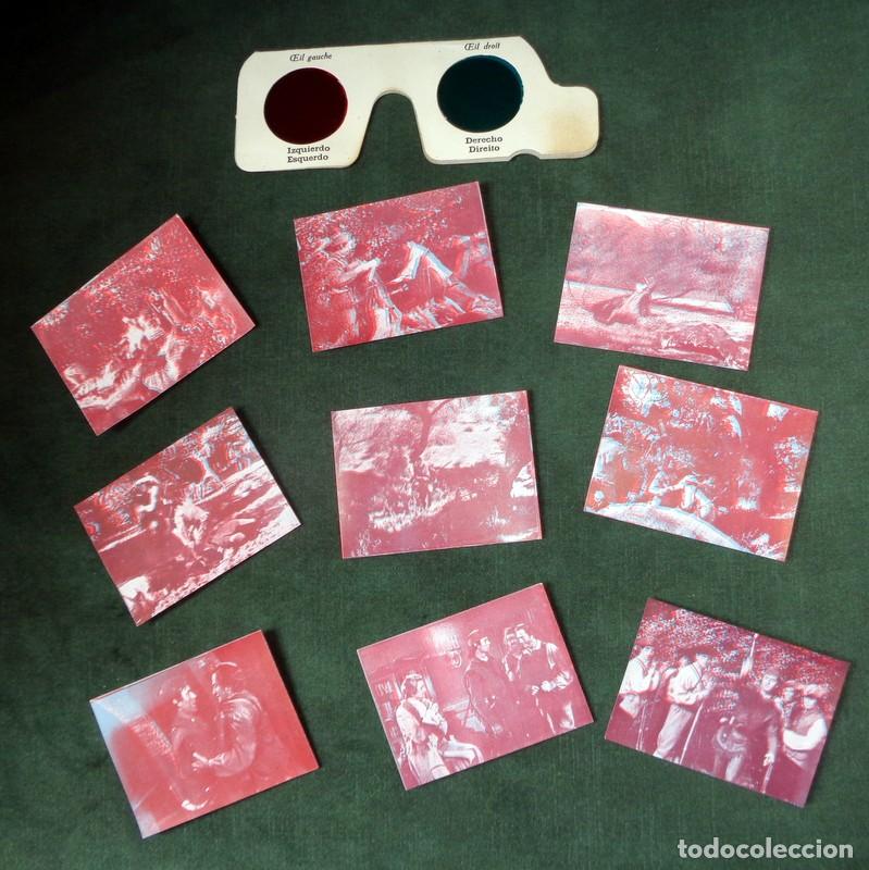 Coleccionismo Cromos antiguos: LOTE DE 9 CROMOS ANTIGUOS ESTEREOSC&Oacute;PICOS EN 3D. INCLUYE GAFAS. RAROS RARE FILM PEL&Iacute;CULA. DIFICILES