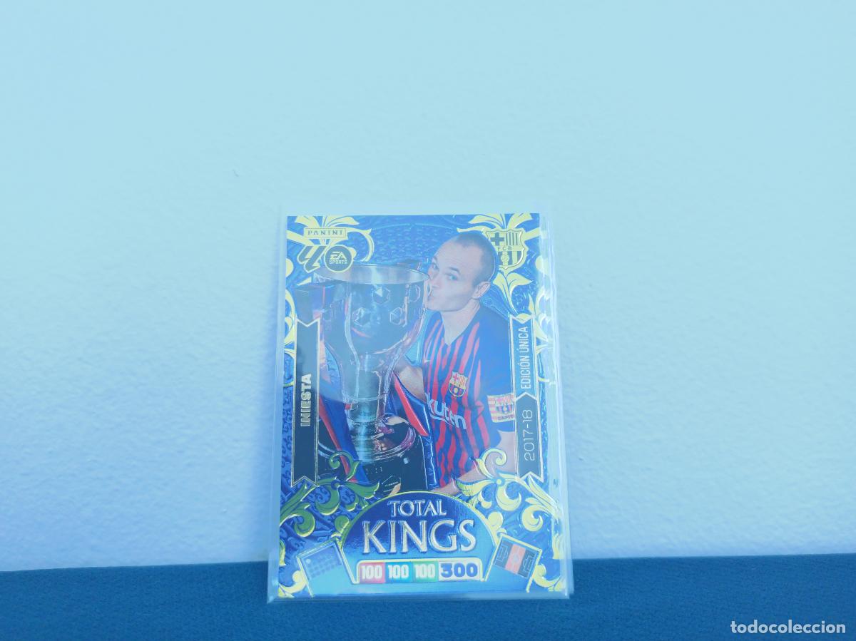Coleccionismo Cromos antiguos: TOTAL KINGS 2017 2018 EDICION UNICA INIESTA TOTAL KINGS BARCELONA CROMO ADRENALYN XL 25 26