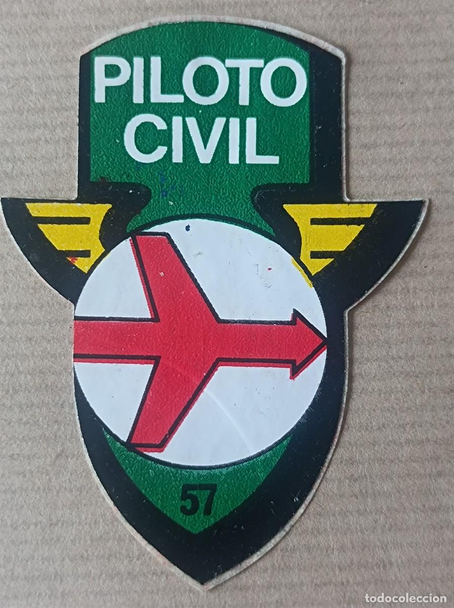 Coleccionismo Cromos antiguos: CROMO ADHESIVO SUPER EMBLEMAS BIBMO N&ordm; 57 PILOTO CIVIL