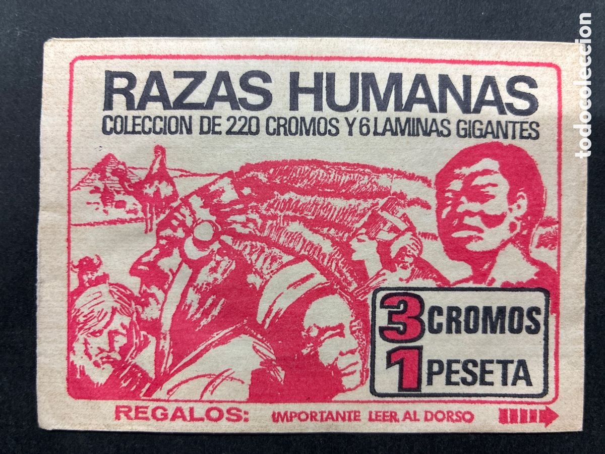 Coleccionismo Cromos antiguos: SOBRE CROMOS SIN ABRIR RAZAS HUMANAS EDITORIAL BRUGUERA