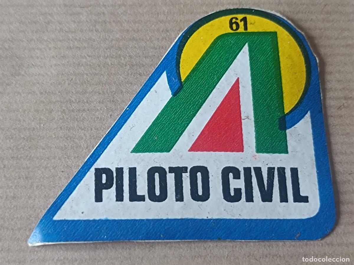 Coleccionismo Cromos antiguos: CROMO ADHESIVO SUPER EMBLEMAS BIBMO N&ordm; 61 PILOTO CIVIL