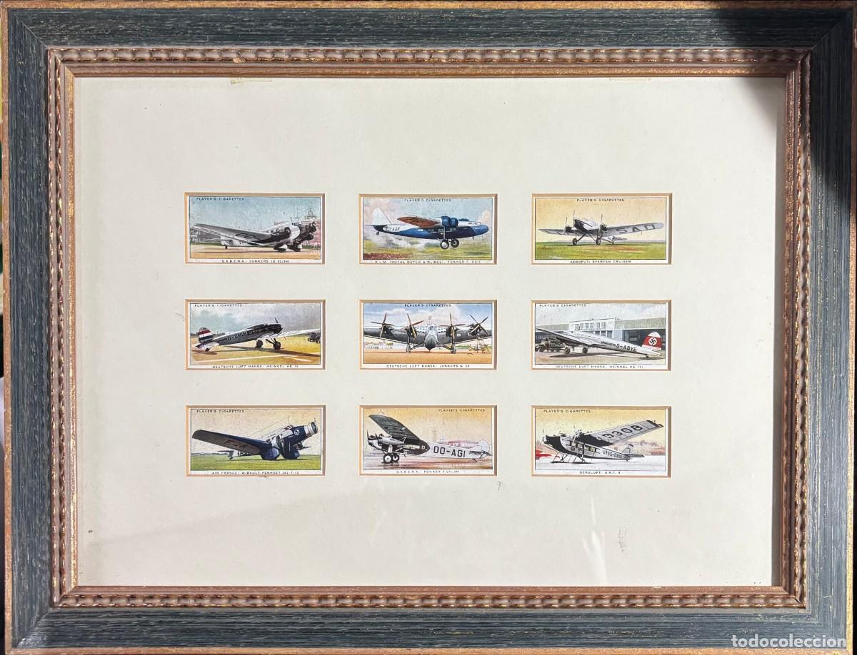 Collezionismo Figurine antiche: CUADRO DE 9 CROMOS DE AVIONES. CUADRO-1098