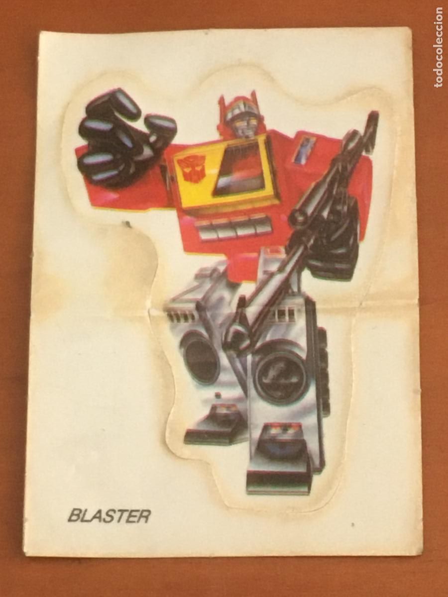 Coleccionismo Cromos antiguos: bollycao transformers blaster cromo original antiguo nunca pegado