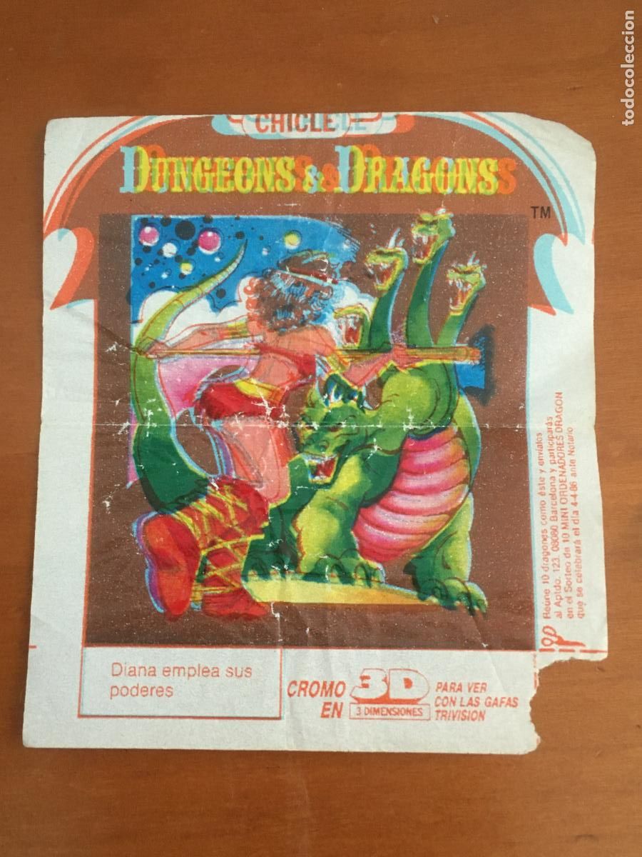 Coleccionismo Cromos antiguos: dragones mazmorras dungeons dragons cromo chicle original antiguo nunca pegado