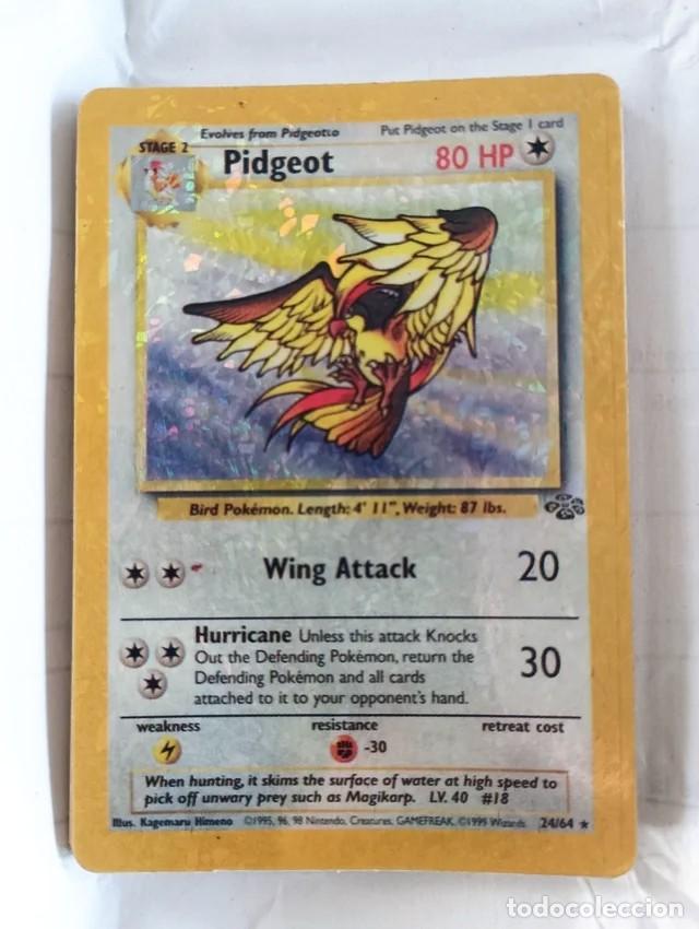 Coleccionismo Cromos antiguos: Pidgeot 24/64 carta Pok&eacute;mon 1995-1998