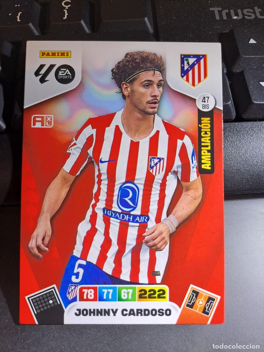 Coleccionismo Cromos antiguos: ADRENALYN XL JOHNNY CARDOSO 47 BIS AMPLIACION ATLETICO DE MADRID CROMO LIGA 2025 2026 25 26 PANINI