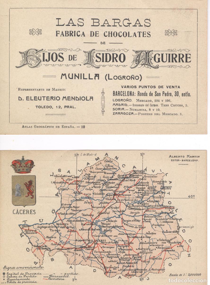Coleccionismo Cromos antiguos: CACERES. Cromo Chocolates LAS BARGAS Munilla La Rioja 9x14 Alberto Martin Eleuterio Mendiola. Madrid