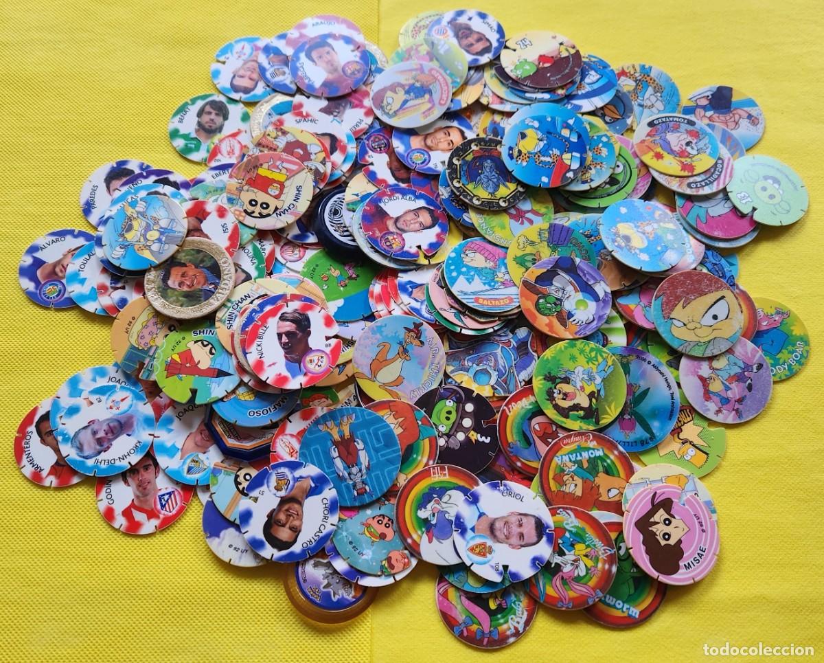 Coleccionismo Cromos antiguos: enorme lote de 216 TAZOS - SUPER TAZO Pepsico MATUTANO lays ESPA&Ntilde;A diferentes a&ntilde;os y colecciones
