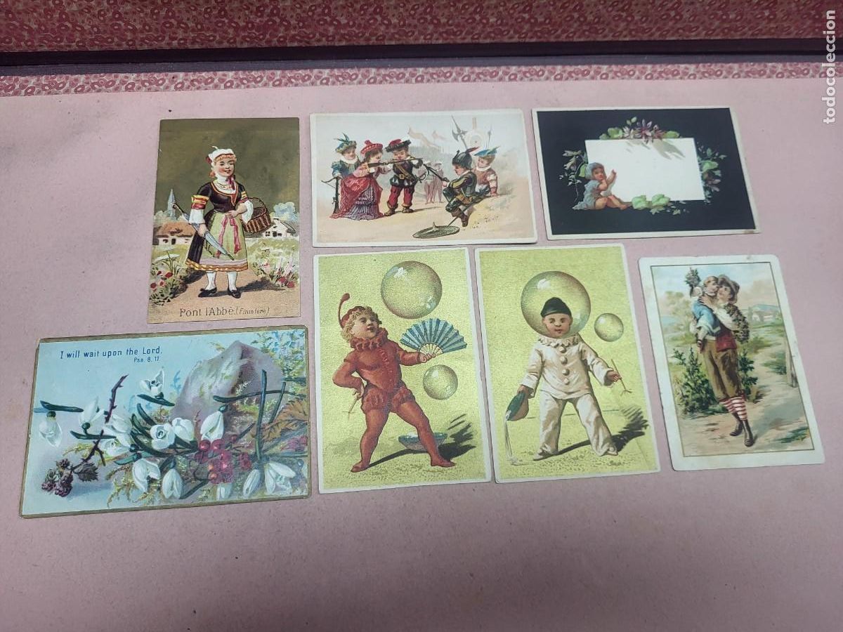 Coleccionismo Cromos antiguos: ANTIGUOS CROMOS TARJETAS ROMANTICAS SIN PUBLICIDAD