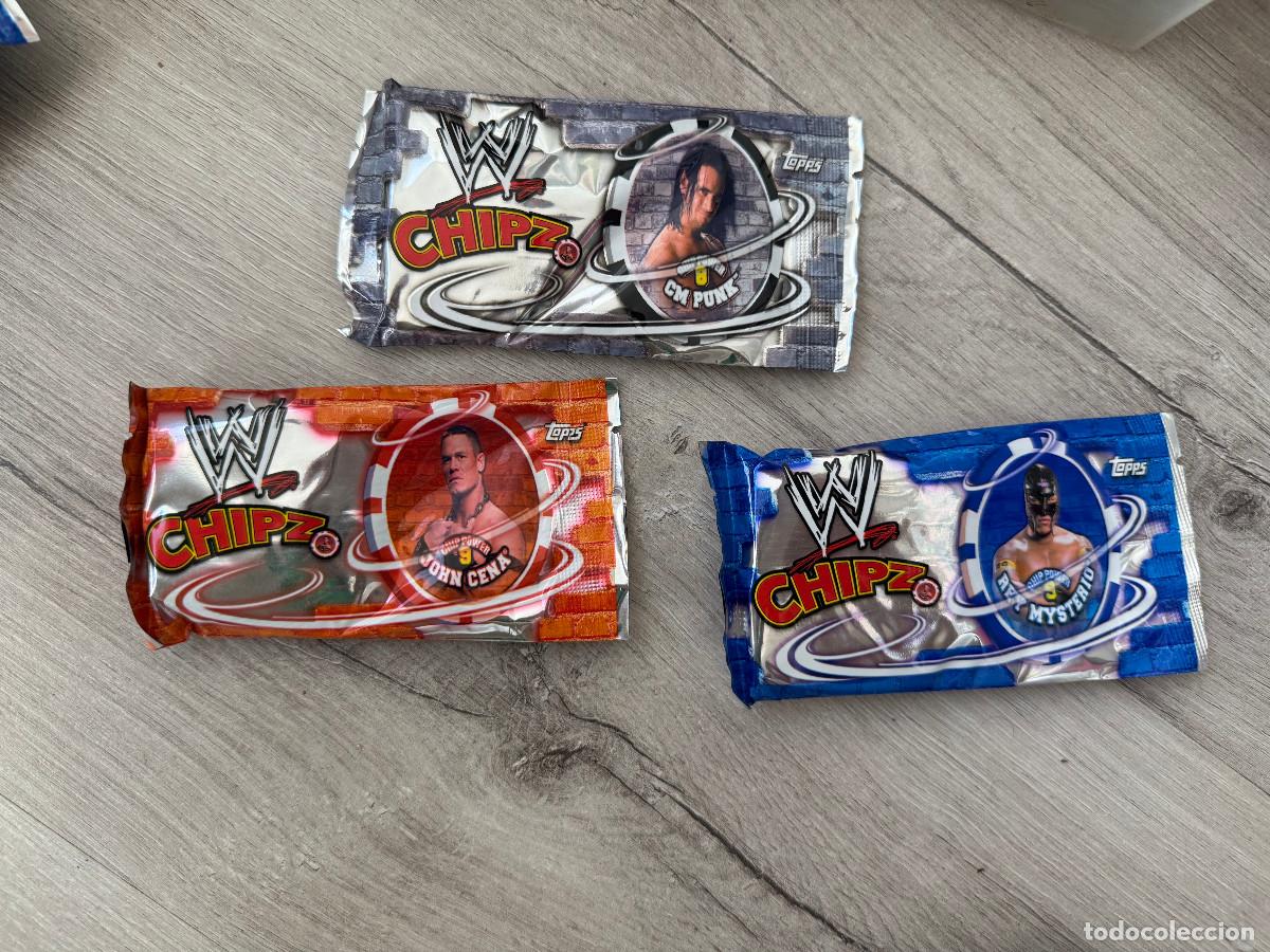 Coleccionismo Cromos antiguos: 3 sobres cerrados sin abrir - Chipz WWE