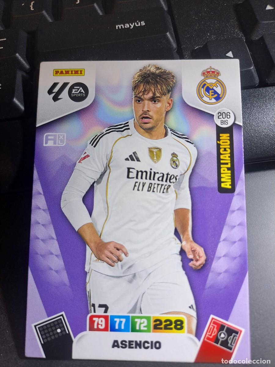 Coleccionismo Cromos antiguos: ADRENALYN XL ASENCIO 206 BIS AMPLIACION REAL MADRID CROMO LIGA 2025 2026 25 26 PANINI
