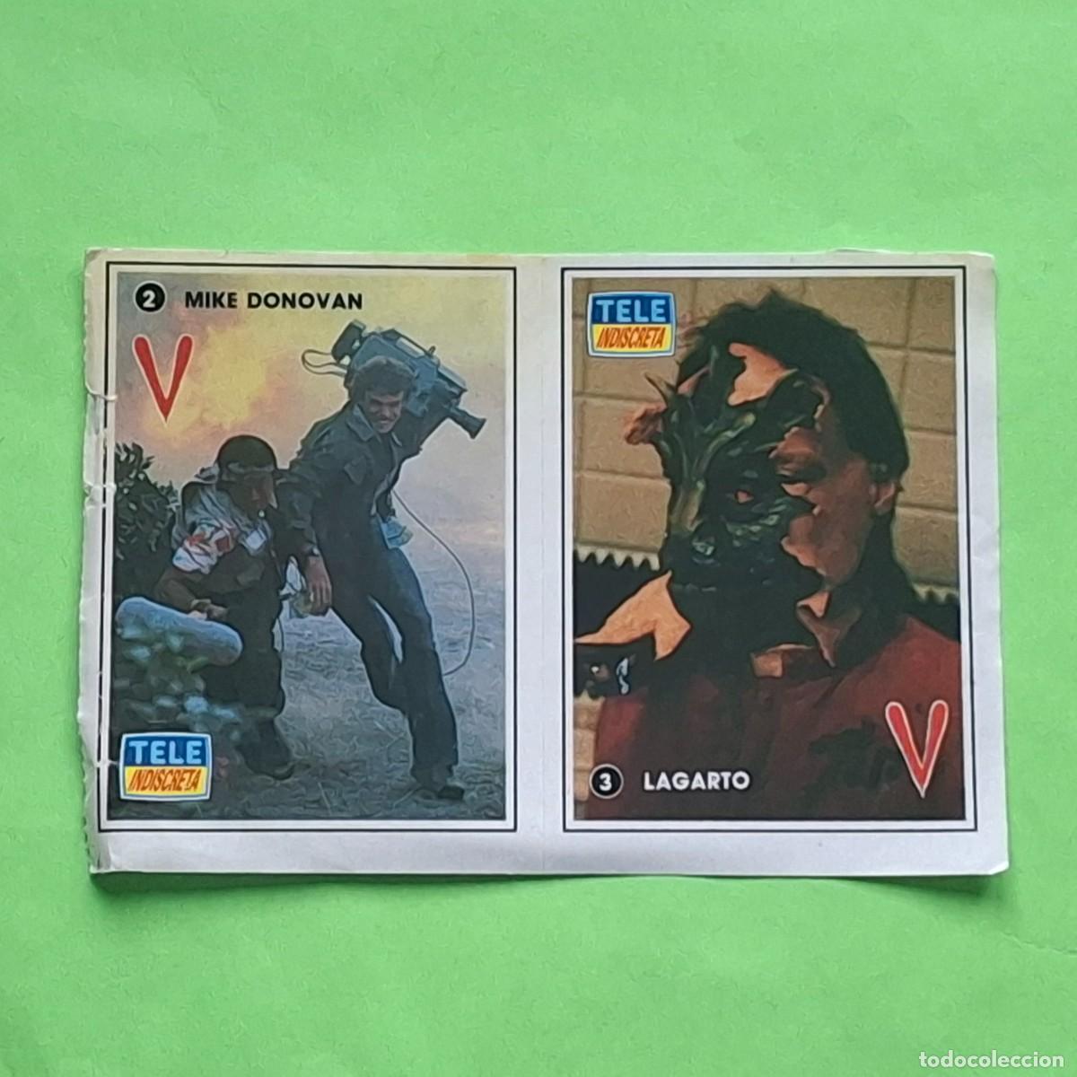 Coleccionismo Cromos antiguos: TELE INDISCRETA - SERIE V VISITANTES N&ordm; 2 Y 3 - MIKE DONOVAN / LAGARTO - CROMO PEGATINA ADHESIVO