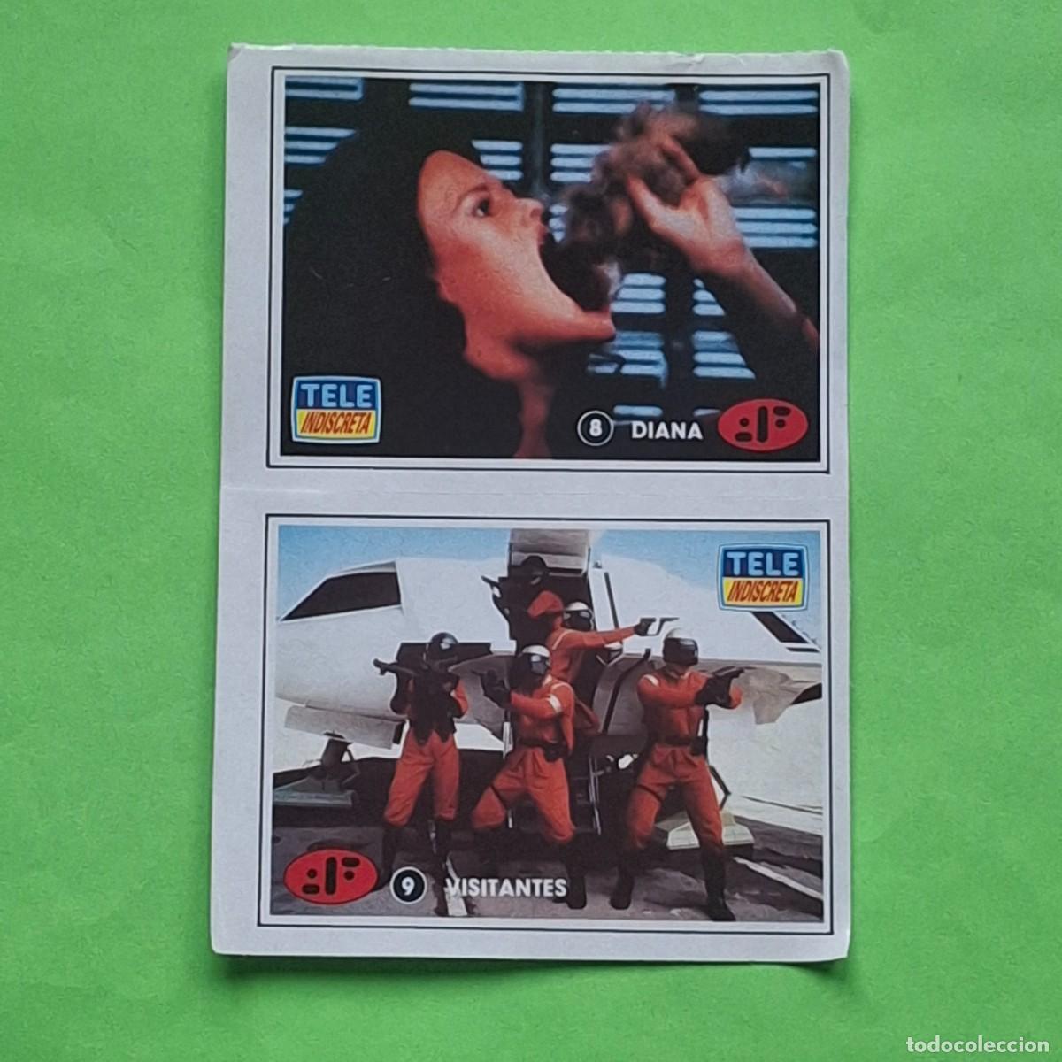 Collectionnisme Cartes &agrave; collectionner anciennes: TELE INDISCRETA - SERIE V VISITANTES N&ordm; 8 Y 9 - DIANA / VISITANTES - CROMO PEGATINA ADHESIVO