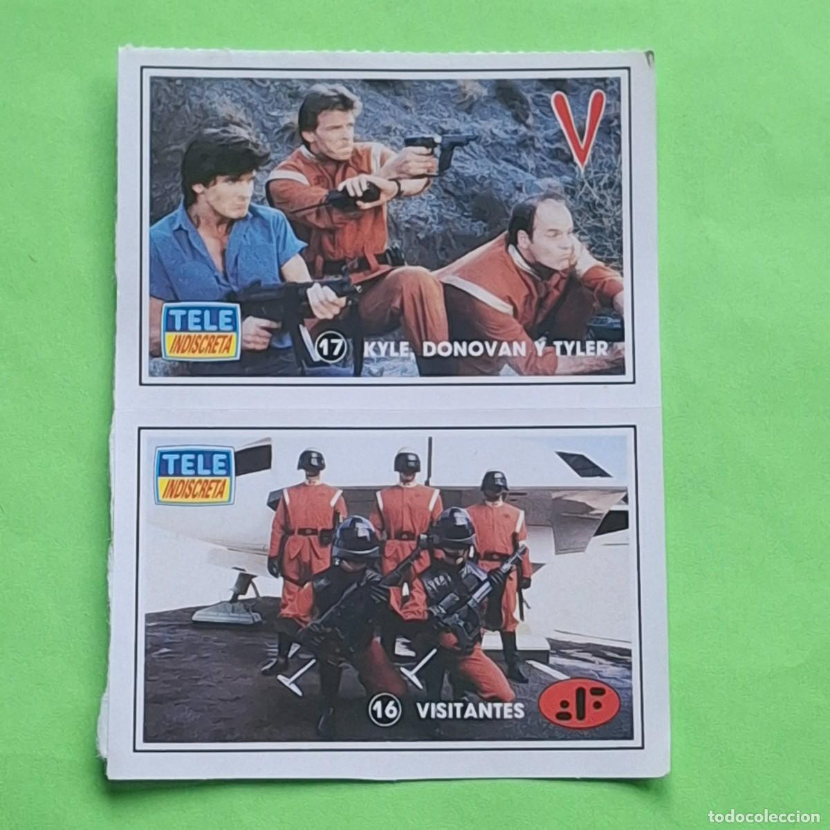 Collectionnisme Cartes &agrave; collectionner anciennes: TELE INDISCRETA - SERIE V VISITANTES N&ordm; 16 Y 17 - KYLE DONOVAN TYLER - CROMO PEGATINA ADHESIVO