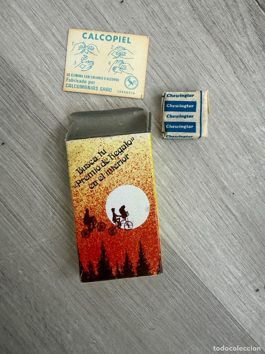 Coleccionismo Cromos antiguos: Caja chicles y tatuajes de E. T. el Extraterrestre