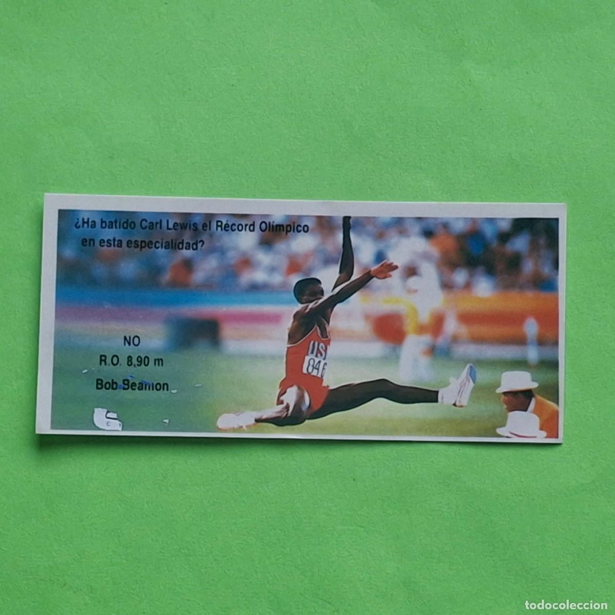 Coleccionismo Cromos antiguos: DANONE - RECORDS OLIMPICOS N&ordm; 7 - SALTO LONGITUD - CROMO PEGATINA ADHESIVO