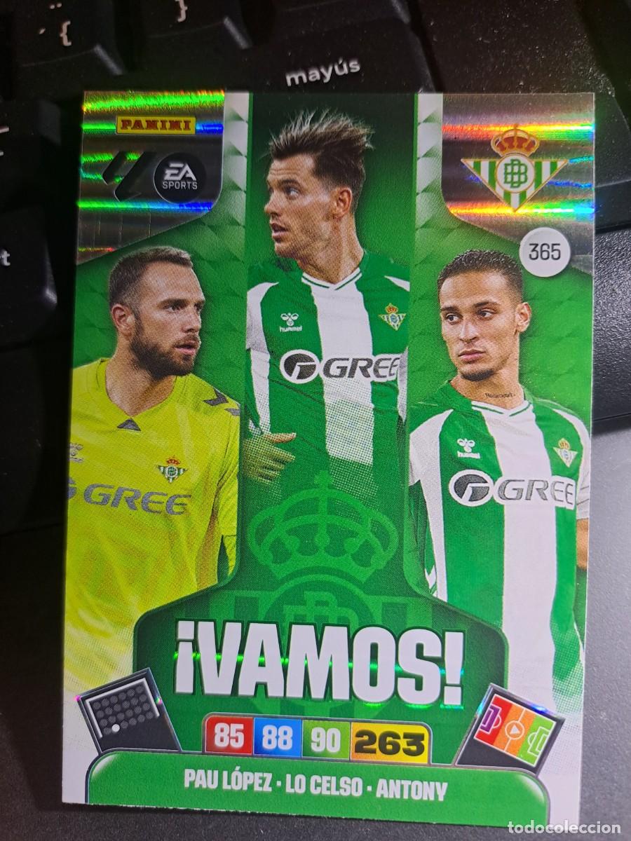 Coleccionismo Cromos antiguos: ADRENALYN XL PAU LOPEZ LO CELSO ANTONY VAMOS 365 BETIS CROMO LIGA 2025 2026 25 26 PANINI