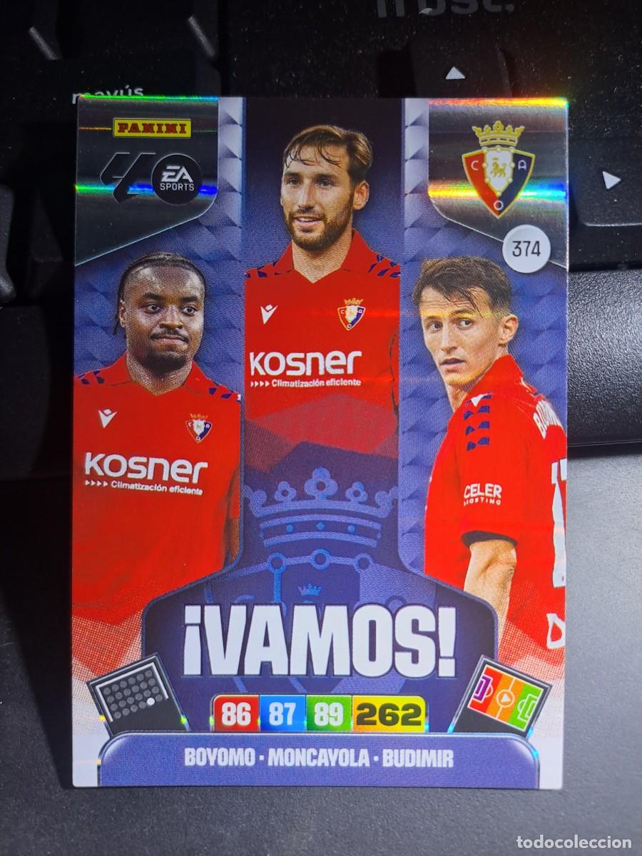 Coleccionismo Cromos antiguos: ADRENALYN XL BOYOMO MONCAYOLA BUDIMIR VAMOS 374 OSASUNA CROMO LIGA 2025 2026 25 26 PANINI