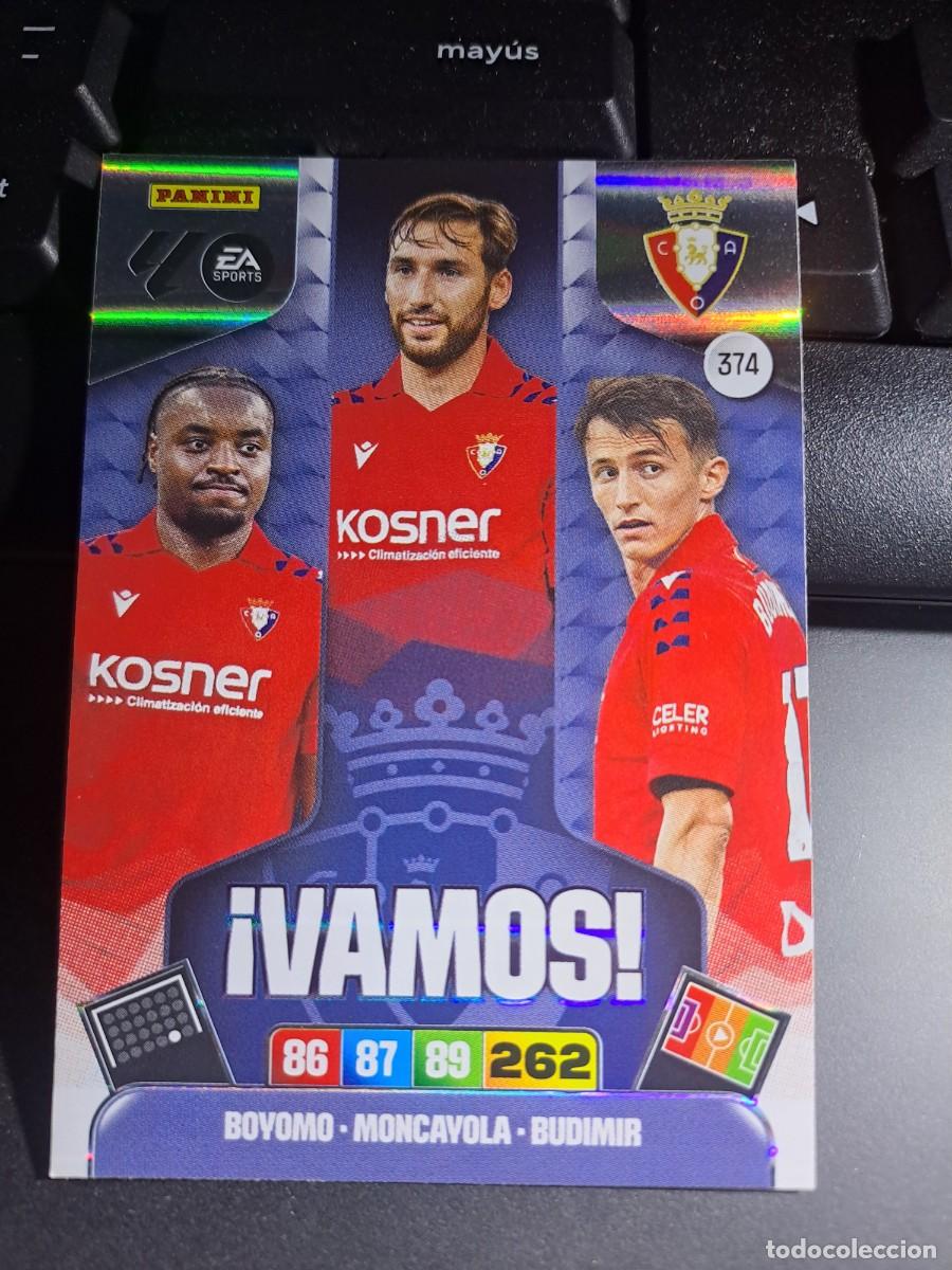 Coleccionismo Cromos antiguos: ADRENALYN XL BOYOMO MONCAYOLA BUDIMIR VAMOS 374 OSASUNA CROMO LIGA 2025 2026 25 26 PANINI