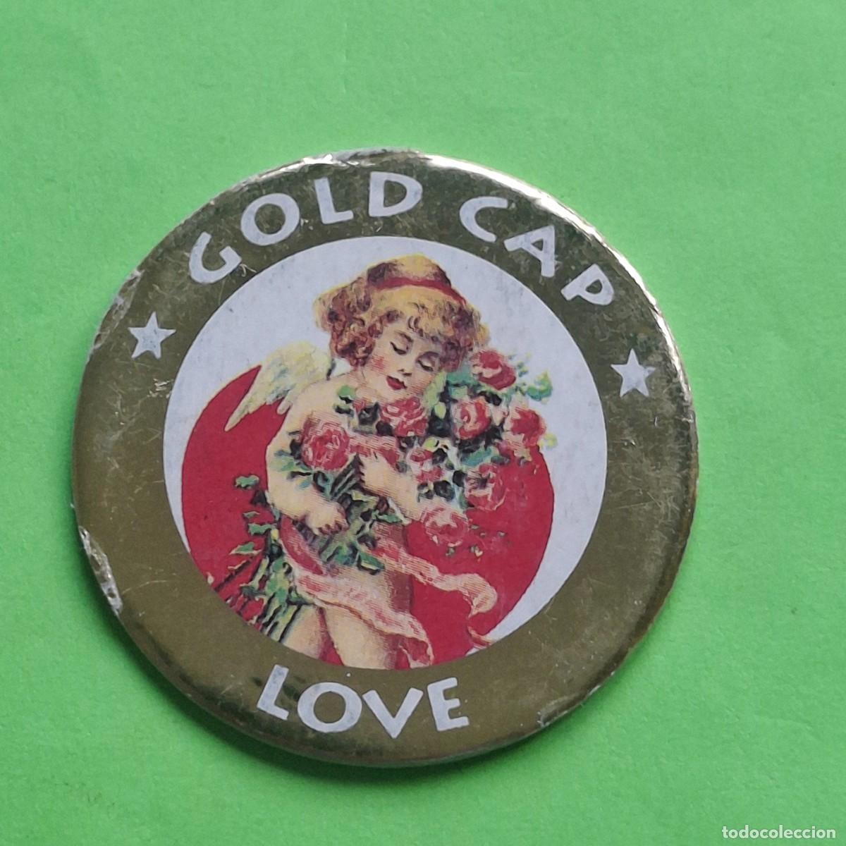 Collectable Antique Stickers: LASER CAPS N&ordm; 294 - GOLD CAP LOVE - TAZO WORLD CAPS AUTHENTIC FEDERATION
