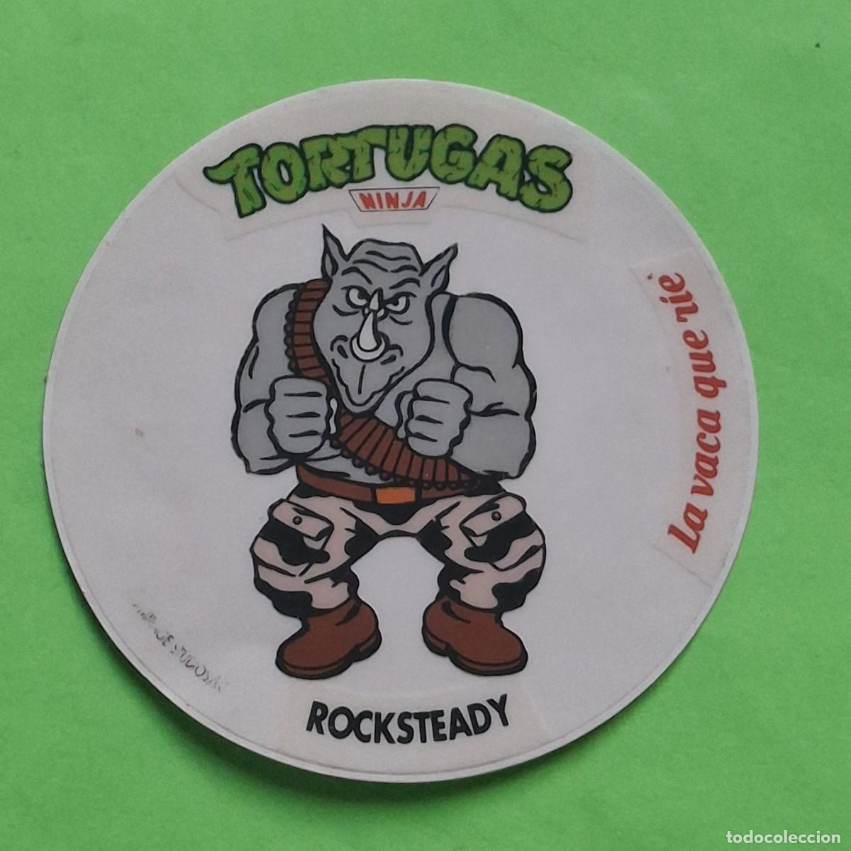 Coleccionismo Cromos antiguos: LA VACA QUE RIE - TORTUGAS NINJA ROCKSTEADY - CROMO PEGATINA
