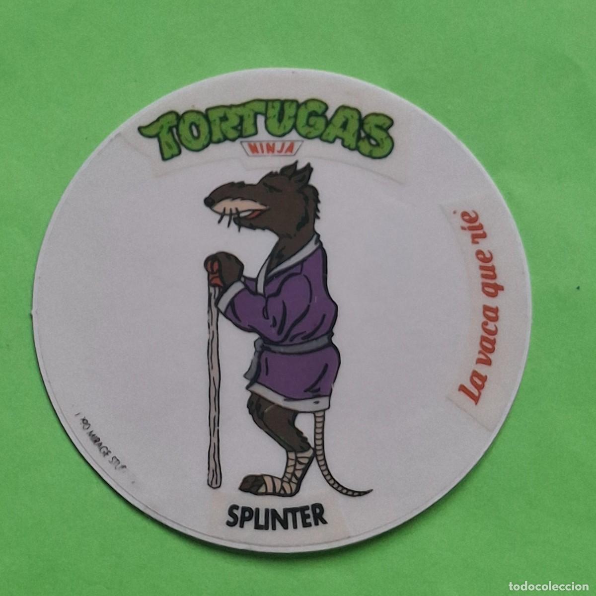 Coleccionismo Cromos antiguos: LA VACA QUE RIE - TORTUGAS NINJA SPLINTER - CROMO PEGATINA