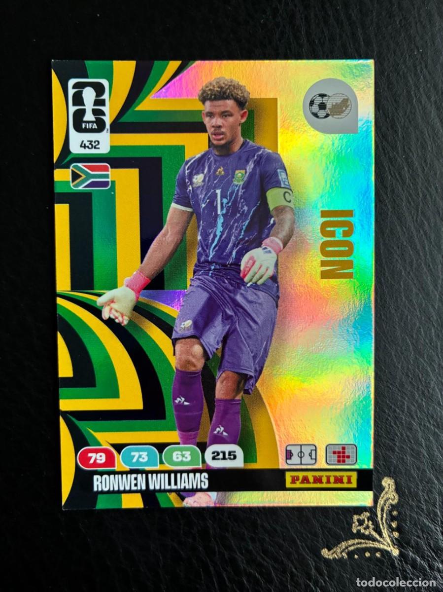 Coleccionismo Cromos antiguos: 433 RONWEN WILLIAMS ICON SUDAFRICA FIFA WORLD CUP ADRENALYN MUNDIAL 2026 26 PANINI