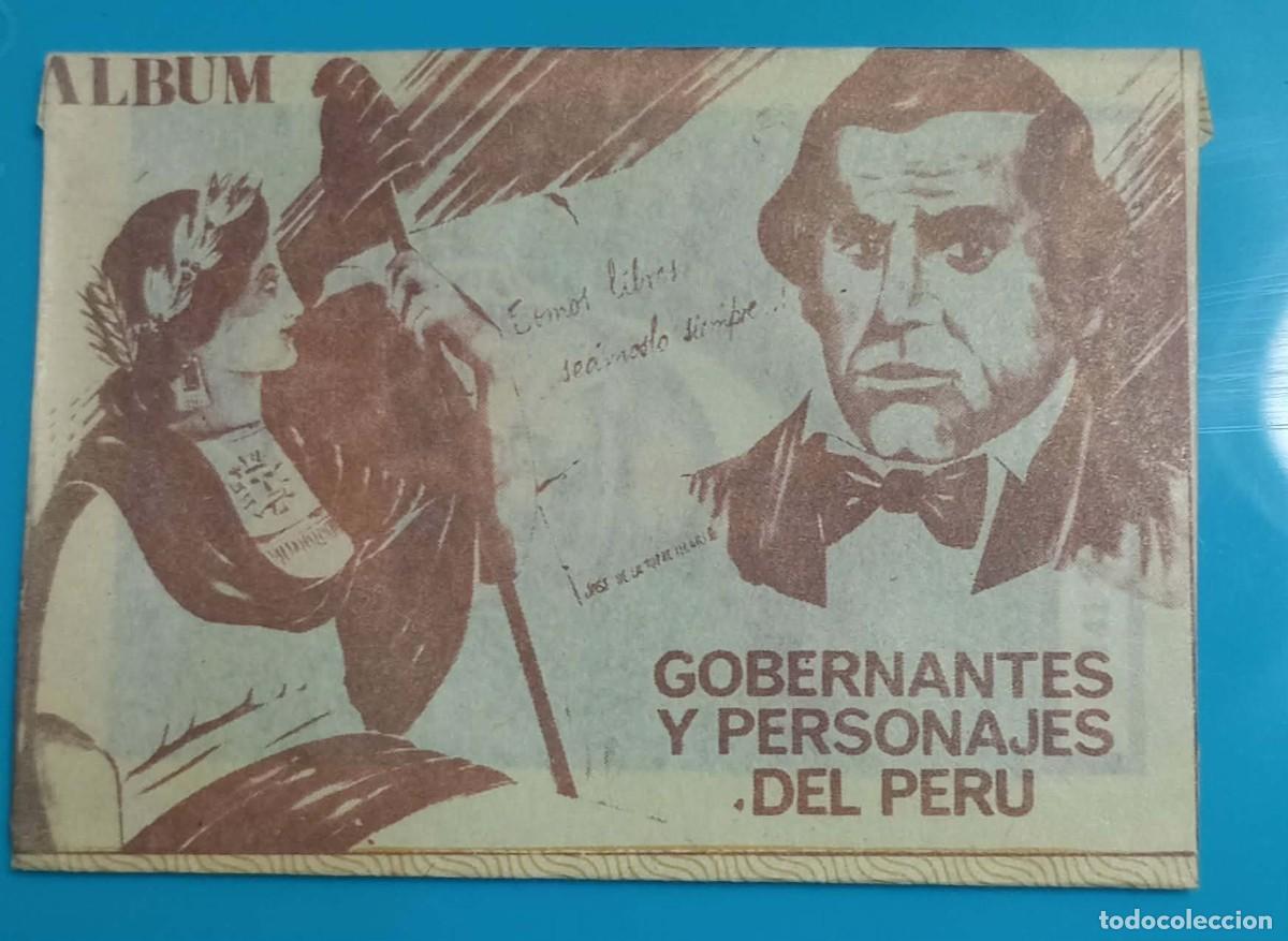 Coleccionismo Cromos antiguos: Sobre Cromos Album GOBERNANTES Y PERSONAJES DEL PERU