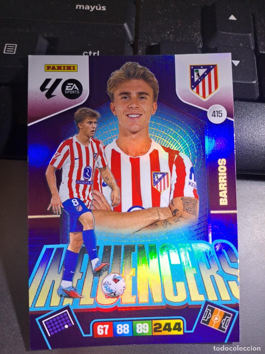 Coleccionismo Cromos antiguos: ADRENALYN XL BARRIOS 415 INFLUENCERS ATLETICO DE MADRID CROMO LIGA 2025 2026 25 26 PANINI