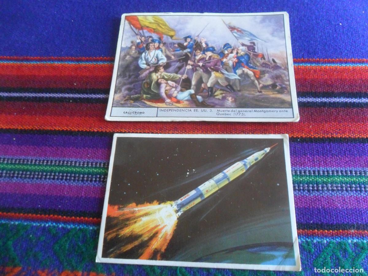 Coleccionismo Cromos antiguos: GALLINA BLANCA GALLICROMO SERIE 13 INDEPENDENCIA EEUU N&ordm; 3 Y DUNKIN SUPERCROMO EL ESPACIO N&ordm; 21.