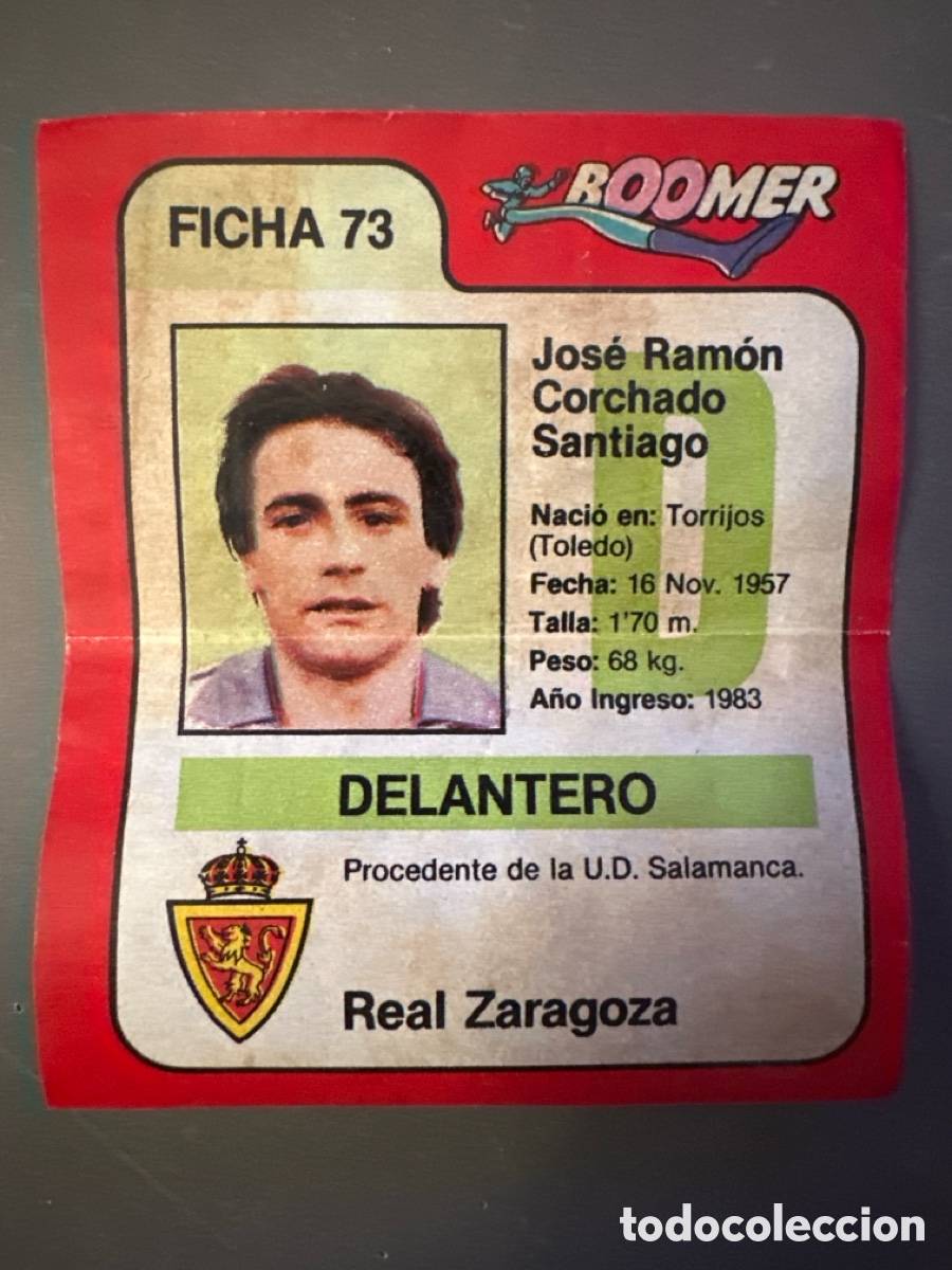 Coleccionismo Cromos antiguos: CROMO FICHAS DE LA LIGA BOOMER FICHA 73 CORCHADO ZARAGOZA