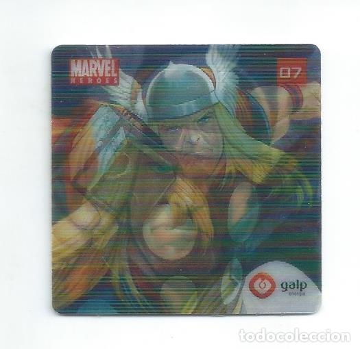 Coleccionismo Cromos antiguos: MARVEL HEROES AXTION FLIX GALP. N&ordm; 7 (DE 24) THOR . LENTICULAR 3D